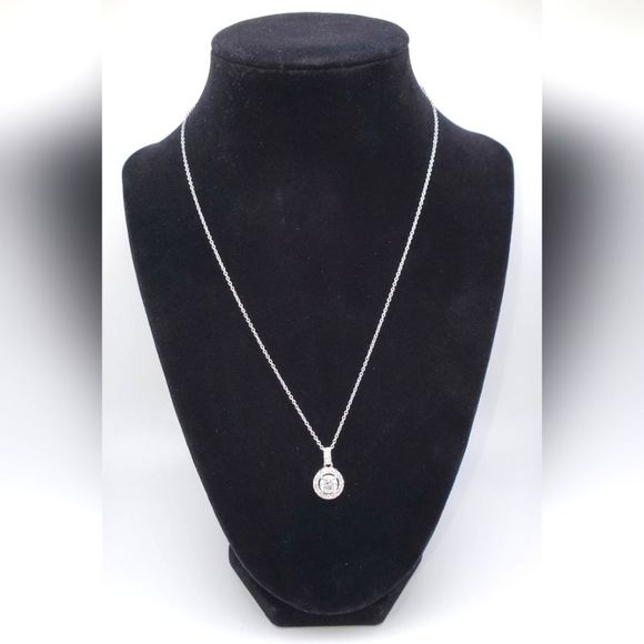 RESERVED 1.5 ct Moissanite 925 Sterling Silver Pendant and Chain Halo Necklace - Picture 3 of 10